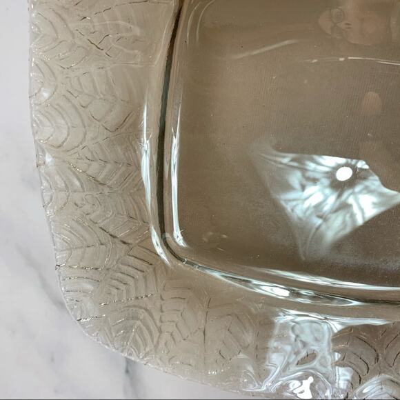 Leaf Textured Plate  Iridescent 8" Square - Picture 4 of 4